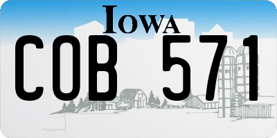 IA license plate COB571