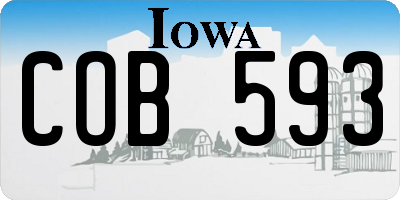 IA license plate COB593