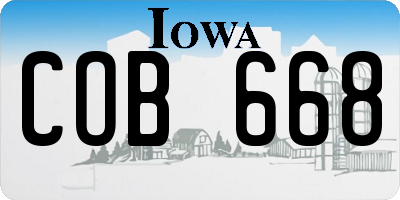 IA license plate COB668
