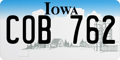 IA license plate COB762