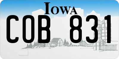 IA license plate COB831