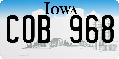IA license plate COB968