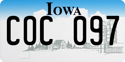 IA license plate COC097