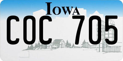 IA license plate COC705