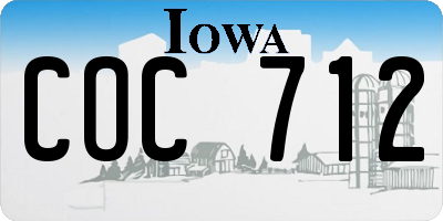 IA license plate COC712