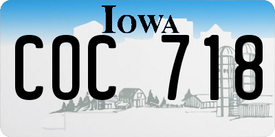 IA license plate COC718