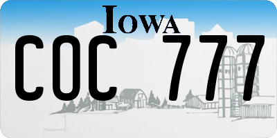 IA license plate COC777
