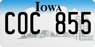 IA license plate COC855