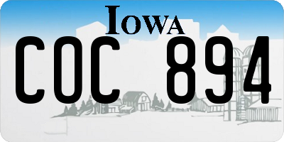 IA license plate COC894