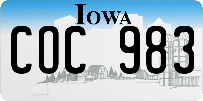 IA license plate COC983
