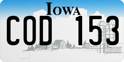 IA license plate COD153
