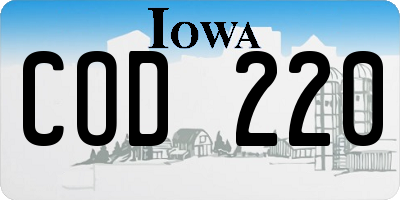 IA license plate COD220