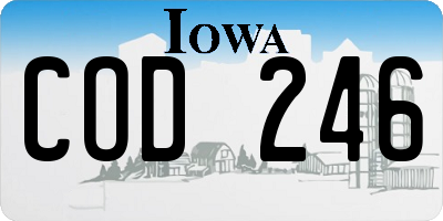 IA license plate COD246