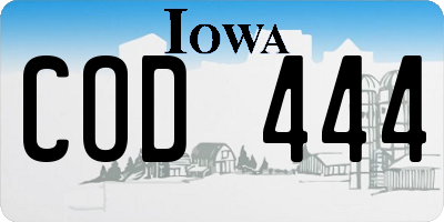 IA license plate COD444