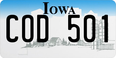 IA license plate COD501