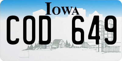IA license plate COD649