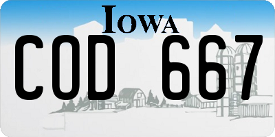 IA license plate COD667