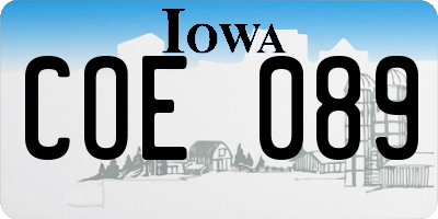 IA license plate COE089