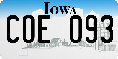 IA license plate COE093