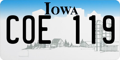 IA license plate COE119
