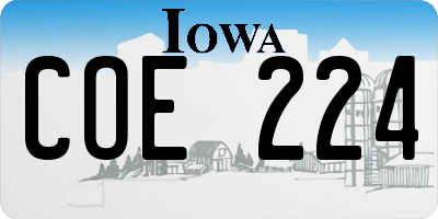 IA license plate COE224