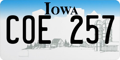 IA license plate COE257