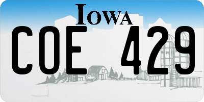 IA license plate COE429