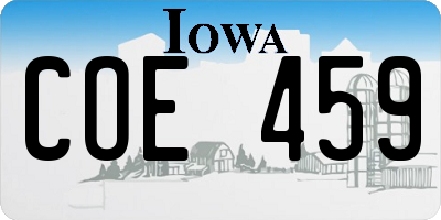 IA license plate COE459