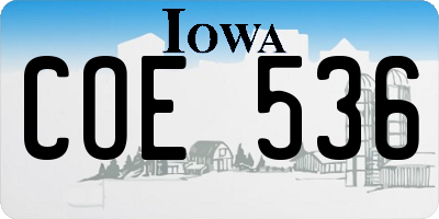 IA license plate COE536