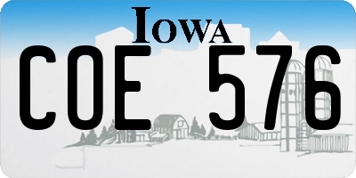 IA license plate COE576