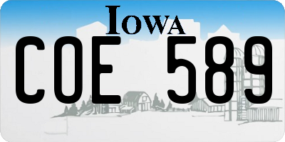 IA license plate COE589