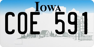 IA license plate COE591