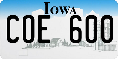 IA license plate COE600