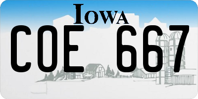 IA license plate COE667