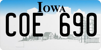 IA license plate COE690