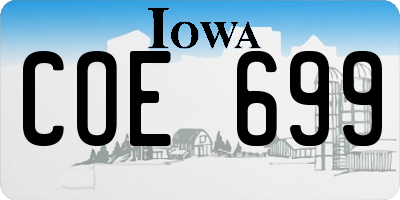 IA license plate COE699