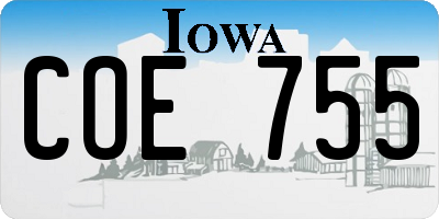 IA license plate COE755