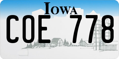 IA license plate COE778