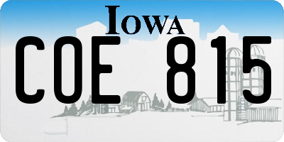 IA license plate COE815