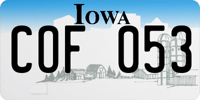 IA license plate COF053