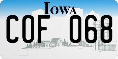 IA license plate COF068