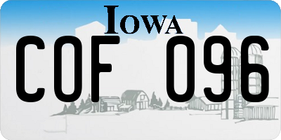 IA license plate COF096