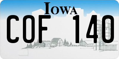 IA license plate COF140