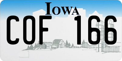 IA license plate COF166
