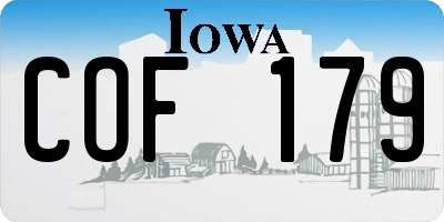 IA license plate COF179