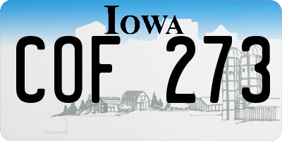 IA license plate COF273