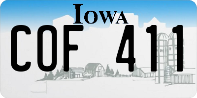 IA license plate COF411