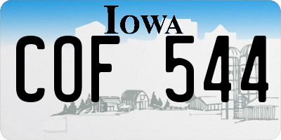 IA license plate COF544