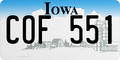 IA license plate COF551