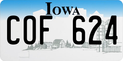 IA license plate COF624